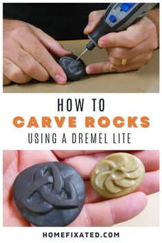 how to carve rocks using a dremel lite with text overlay