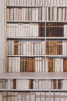 an old bookshelf filled with lots of books