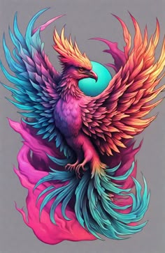 the colorful bird is flying through the air with its wings spread out and it's colors