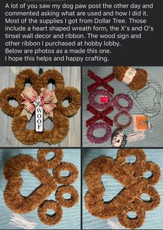 the instructions for how to make a teddy bear wreath