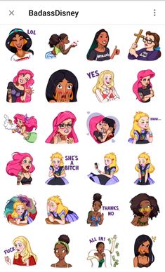 disney princess stickers on the back of a cell phone, with different characters in them