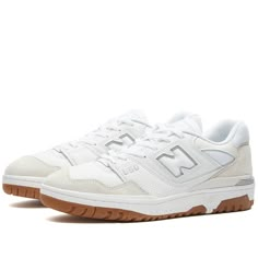 New Balance BB550WGU White | END. Teddy Santis, Perforated Leather, Sneaker Collection, Sneakers White, Retro Inspired, Cute Shoes, Basketball Shoes, New Balance, Gum