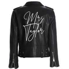 Custom Mrs. Leather Jacket Iron on Heat Transfer Mrs. Jacket Mrs. denim jacket Personalized Decal Bride leather jacket bride jacket -HT26HTV Leather Jacket Bride, Mrs Denim Jacket, Mrs Jacket, Bride Jacket, Personalized Jacket, Plus Size Bride, White Denim Jacket, Cotton Set