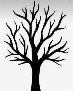 a black and white tree with no leaves