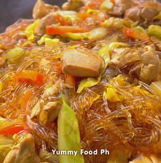 the food is prepared and ready to be cooked in the wok or pans