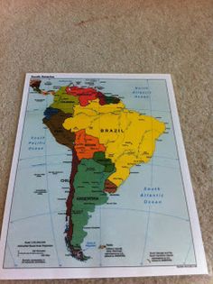 a map of south america on the floor