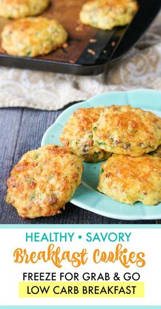 healthy, savory breakfast cookies freeze for grab and go low carb breakfast