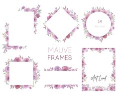 flowers and frames are arranged in the shape of squares