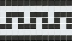 black and white tiles are arranged in rows