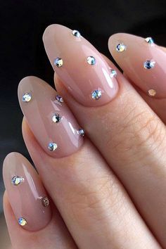 Tendências para unhas | Crystal nails, Blush pink nails, Nails design with rhinestones https://www.pinterest.com/pin/the-best-wedding-nails-2020-trends--786511522441733497/ Diamond Nail Designs, Blush Pink Nails, Nails Design With Rhinestones, Nails 2020, Gem Nails, Diamond Nails, Crystal Nails, Fire Nails, Short Acrylic Nails