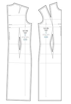 the front and back view of a sewing pattern