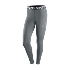 The Nike Pro 365 Women's Tights are perfect for your workout collection. They're snug to your body, ensuring they won't interfere with your best workout. Plus, the Nike branding around the waist will let everyone in the gym know you have an eye for quality. Features: Mid-rise. Tight, body-hugging fit. Nike Dri-FIT technology helps you stay dry, comfortable and focused. A wide, smooth mid-rise waistband feels supportive around your core. Ventilated mesh panels along the back of the lower legs cre White Kicks, Gym Fits, Backpack Sport, Nike Pros, Womens Tights, Nike Outfits, Nike Dri Fit, White Sneakers, Dri Fit