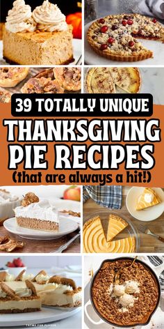 Easy Thanksgiving pie recipes and holiday dessert ideas for Thanksgiving potlucks, Friendsgiving, and your Thanksgiving dinner menu. Unique Pie Recipes, Fall Pies Recipes, Pumpkin Chiffon Pie, Pumpkin People, Thanksgiving Baking, Thanksgiving Pie Recipes, Unique Pies, Fall Pies, Pecan Pies