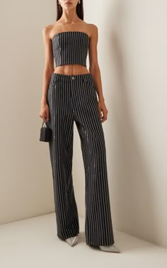 Sequined Cotton-Twill Wide-Leg Pants By Rotate | Moda Operandi Jeanette Madsen, Fashion Illustration Tutorial, Point Cut, Gossip Girl Outfits, Elegant Outfit Classy, Birger Christensen, Elegant Dresses Classy, Fashion Fail, Looks Chic