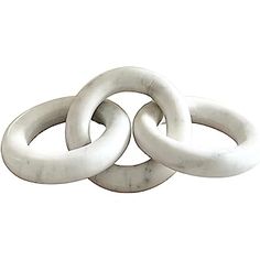 three white rings sitting on top of each other