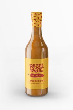 a bottle of hot sauce on a white background