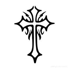 a black and white image of a cross