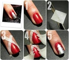 Holiday Nails Easy, Diy Christmas Nail Art, Christmas Tree Nail Art, Nailart Tutorial, Nail Art Noel