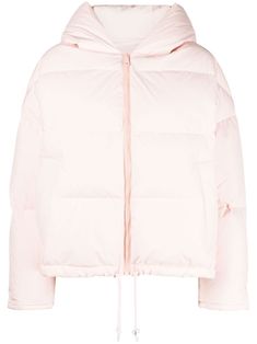 rosewater pink feather down quilted finish padded design two side inset pockets front zip fastening classic hood long sleeves drawstring hem Light Pink Puffer Jacket, Silver Puffer Jacket, Pink Puffer Jacket, Yves Salomon, Pink Feathers, Airport Fashion, Pad Design, Christmas List, Puffer Jacket