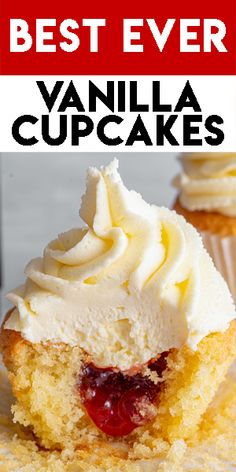 the best ever vanilla cupcakes with cream cheese frosting