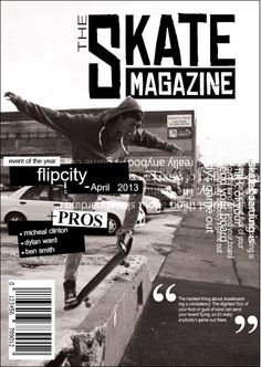 the skate magazine cover features a man on a skateboard