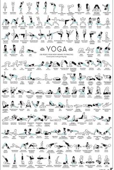 a poster showing the various exercises for yoga