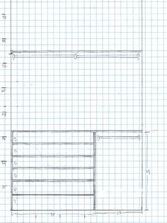 a drawing of a room that is in the middle of a sheet of graph paper