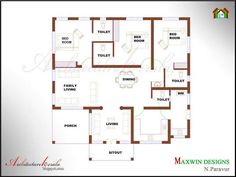 the floor plan for a house with three bedroom and two bathrooms on each side,