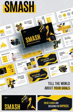 the yellow and black powerpoint presentation is ready to be used as an example for presentations