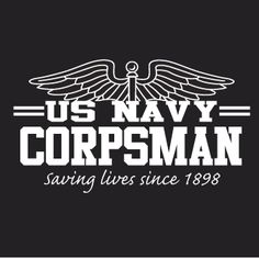 the us navy corp logo is shown in white and black, with an eagle on it