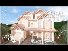 Cottagecore Bloxburg House, Cottagecore Family, Bloxburg Cottagecore, Bloxburg House Exterior, Cottage Core Bloxburg House, Bloxburg Cottage, Bloxburg Homes, Spring Cottagecore, Preppy House