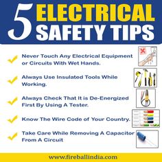 an advertisement for electrical safety tips with instructions on how to use it and what to do