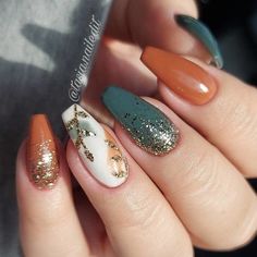 September Nails, Fall Gel Nails, Fall Nail Art Designs, Cute Nails For Fall, Fall Acrylic Nails, Winter Nail, Fall Nail Art, Dipped Nails, Autumn Nails