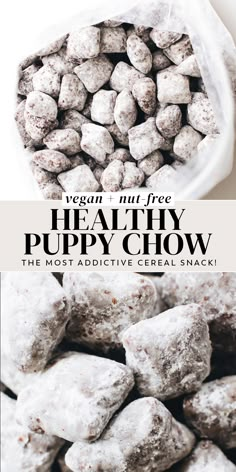 the healthy puppy chow is shown in this advertisement