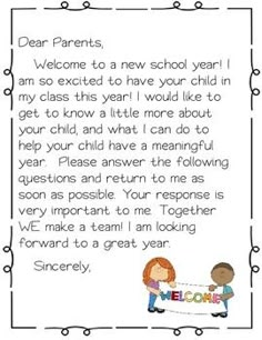 a child's thank letter to parents for their new school year and birthdays