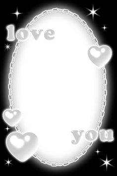 a black and white photo frame with hearts in the shape of a heart on a chain that says i love you