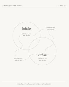 two circles with the words inhale and exhale written on them, all connected to each other