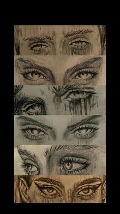 several different types of eyes are shown in this drawing