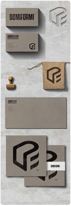 some business cards with different logos on them