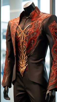 Mars planet inspired suit Fantasy Suit, Modern Wizard, Dnd Clothes, Mars Planet, Superhero Suits, Steampunk Couture, Maladaptive Daydreaming