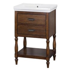 a bathroom vanity with two drawers on one side and a white sink on the other