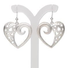 Lightweight imitation rhodium-plated steel and brass earrings have lightly brushed surfaces and feature open heart and heart cutout designs. These tasteful, well-executed earring designs are swift sellers that will complement a range of ensembles. Earnuts included. Pierced Metal Earrings Open Heart Shape, Pierced Open Heart Metal Jewelry, Nickel-free Open Heart Metal Jewelry, Silver Stainless Steel Earrings For Valentine's Day, Nickel-free Open Heart Metal Earrings, Silver Stainless Steel Heart Earrings For Valentine's Day, Valentine's Day Silver Heart Earrings In Stainless Steel, Nickel-free Silver Open Heart Earrings, Silver Open Heart Nickel-free Earrings