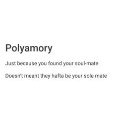 the words polyamory are written in black and white