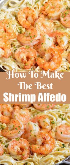 how to make the best shrimp alfredo pasta in just 10 minutes and it's so good