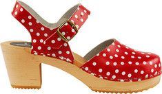 Cape Clogs - Pippi Red Closed Toe Mary Jane Clogs, Closed Toe Heels, Patent Heels, Capes For Women, Red Heels, Red Polka Dot, Leather Clogs, Clogs Shoes, Womens Clogs