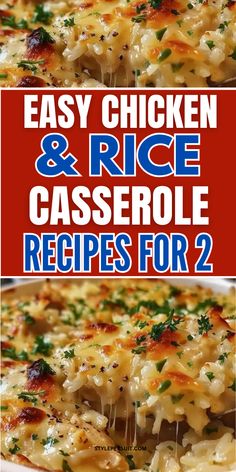 A comforting chicken and rice casserole recipes for 2 topped with broccoli, cheddar, and parmesan, served in a cozy dish. Chicken And Rice For Two People, 8x8 Chicken Casserole Recipes, Oven Baked Chicken And Rice Casserole Recipes, Chicken And Rice With Rotisserie Chicken, Weight Watchers Chicken Casserole, Leftover Chicken Recipes Casserole, Chicken Rice And Broccoli Recipes, Chicken And Rice Casserole Recipes Baked, Chicken And Rice Baked In Oven