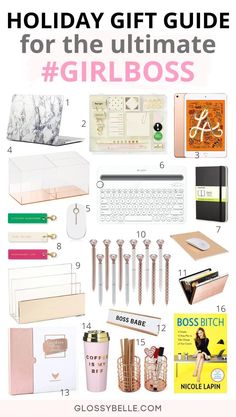 the ultimate holiday gift guide for the ultimate girl boss, with text overlaying it