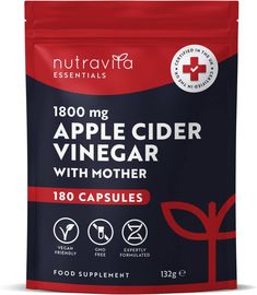 nutrava apple cider vinegar with mother 120 capsules - case of 6