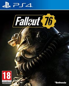 the cover art for the video game fallout 76, featuring a man in gas mask