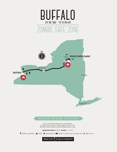 the map for buffalo, new york and zombie safe zone